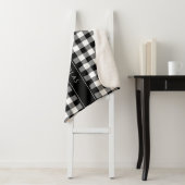 Rustikale schwarz-weiße Karierte Karos Name Sherpadecke (Beispiel)