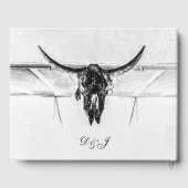 Rustikale Schwarz-Western-Skulptur Gästebuch (Rückseite)