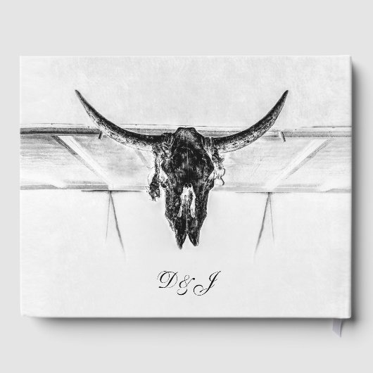 Rustikale Schwarz-Western-Skulptur Gästebuch (Rückseite)