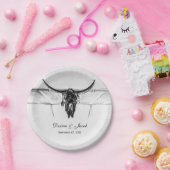 Rustikale Schwarz-Western-Skulptur Pappteller (Party)