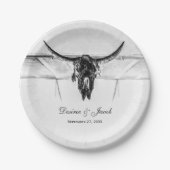 Rustikale Schwarz-Western-Skulptur Pappteller (Vorderseite)