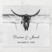 Rustikale Schwarz-Western-Skulptur Schaumweinetikett (Einzelnes Label)