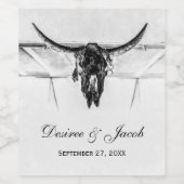 Rustikale Schwarz-Western-Skulptur Weinetikett (Einzelnes Label)