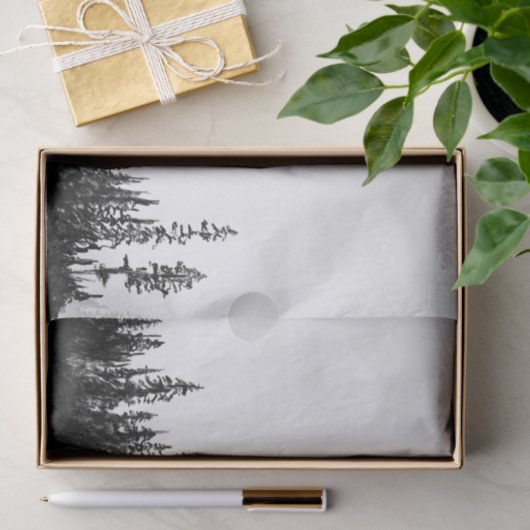 Rustikale, schwarz zeichnend Silhouette Seidenpapier (Geschenk)