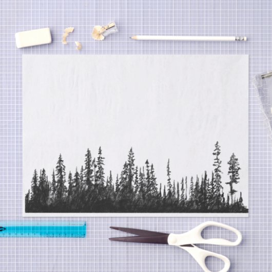 Rustikale, schwarz zeichnend Silhouette Seidenpapier (Handwerk)