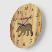 Rustikale Schwarzbär-Lodge Große Wanduhr (Winkel)