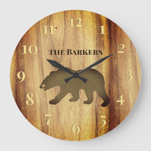 Rustikale Schwarzbär-Lounge 2 große Uhr (Vorderseite)