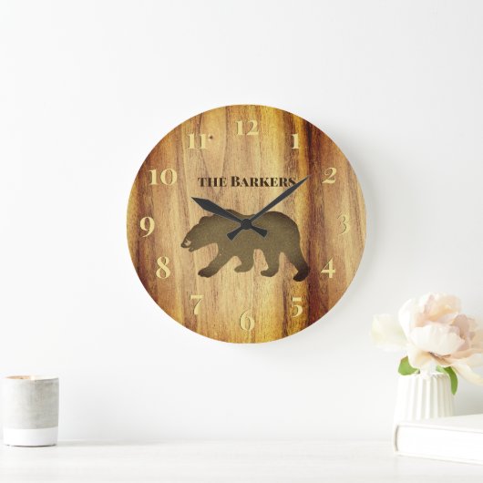 Rustikale Schwarzbär-Lounge 2 große Uhr (Zuhause)