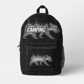 Rustikale schwarze Bären im Wald Bedruckter Rucksack (Vorderseite)