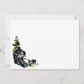 Rustikale schwarze Blütenhochzeit spart das Datum Save The Date (Rückseite)