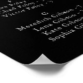 Rustikale schwarze botanische Alphabetische Seekar Poster (Ecke)