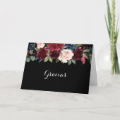 Rustikale schwarze Botanische geflochtene Hochzeit Dankeskarte (Vorderseite)