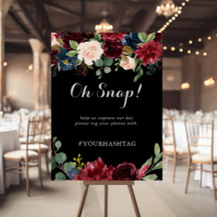Rustikale Schwarze Botanische Hochzeit Oh Snap Zei Poster