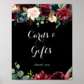 Rustikale schwarze Botanische Karten und Geschenke Poster (Vorne)