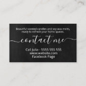 Rustikale schwarze Chalkboard-Sojaskerze Visitenkarte (Rückseite)