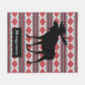 Rustikale schwarze Elch-angemessener Fleecedecke (Vorderseite (Horizontal))