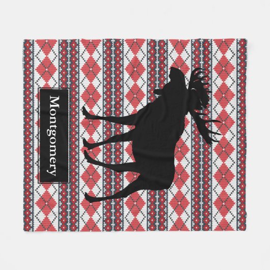 Rustikale schwarze Elch-angemessener Fleecedecke (Vorderseite (Horizontal))