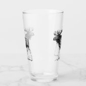 Rustikale schwarze Elch-Illustration Glas (Links)