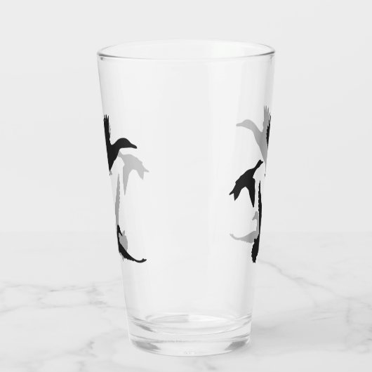 Rustikale Schwarze Flying Encks-Silhouette Glas (Links)