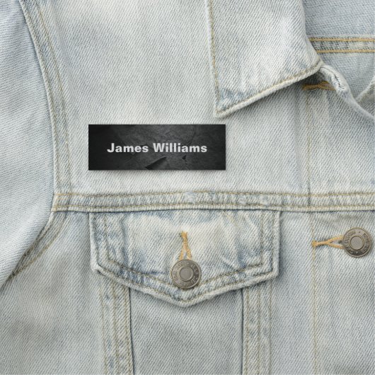 rustikale schwarze Gesteinsstruktur Namensschild (Beispiel)