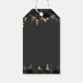 Rustikale Schwarze Gold-Blütenprinzessin Quinceane Geschenkanhänger (Rückseite)