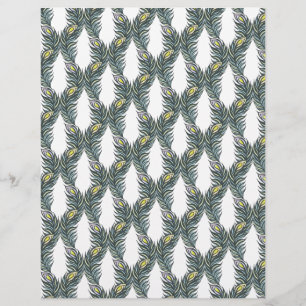 Rustikale schwarze, grüne und weiße Pfauenfedern