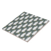 Rustikale schwarze, grüne und weiße Pfauenfedern Fliese (Seite)