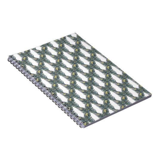 Rustikale schwarze, grüne und weiße Pfauenfedern Notizblock (Rechte Seite)