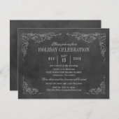 Rustikale Schwarze Halbpension Feierlichkeiten Einladung (Vorne/Hinten)