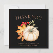 Rustikale Schwarze Herbstkugel-Kürbis Hochzeit Dankeskarte (Vorderseite)