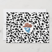 Rustikale schwarze Kuh Print Cowboy Rodeo 1. Gebur Einladung (Rückseite)