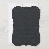 Rustikale schwarze Leinwand gestempelschnittene Einladung (Rückseite)