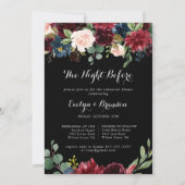 Rustikale Schwarze Nacht vor dem Probe Einladung (Vorderseite)