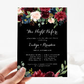 Rustikale Schwarze Nacht vor dem Probe Einladung