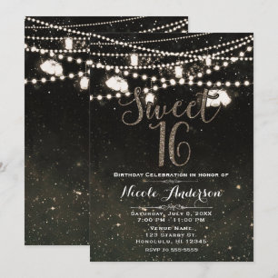 Rustikale schwarze Nachthimmel-Mason-Glas-Lichter  Einladung