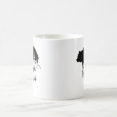 Rustikale, schwarze Papa-Bären und Evergreen-Bäume Kaffeetasse (Mittel)