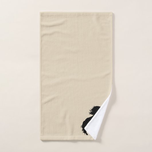 Rustikale schwarze PferdeSilhouetten u. -Taupe Badhandtuch Set (Handtuch)