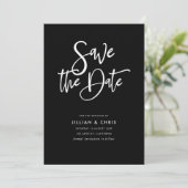 rustikale, schwarze Save the Date Karte (Stehend Vorderseite)