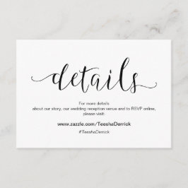 Rustikale schwarze Schrift, Angaben zur Hochzeit,  Begleitkarte