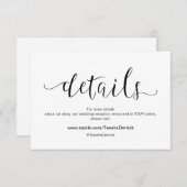 Rustikale schwarze Schrift, Angaben zur Hochzeit, Begleitkarte (Vorne/Hinten)