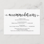 Rustikale schwarze Schrift, Unterkünfte, Hotels Begleitkarte (Vorderseite)