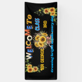 Rustikale schwarze Sonnenblumen-Lehrer-Klassenzimm Banner (Vertikal)