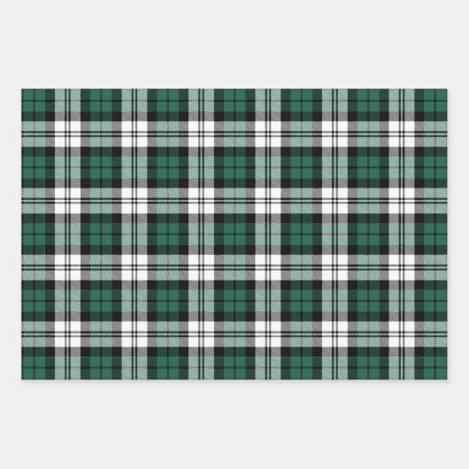 Rustikale Schwarze Uhr Tartan Karierte Weihnachten Geschenkpapier Set (Vorderseite 3)
