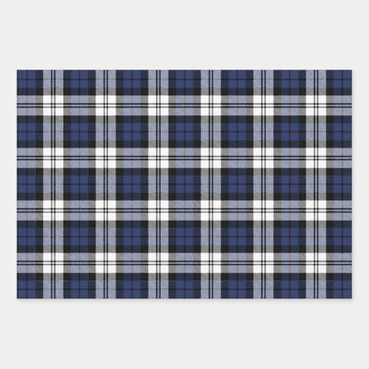 Rustikale Schwarze Uhr Tartan Karierte Weihnachten Geschenkpapier Set (Vorderseite 2)