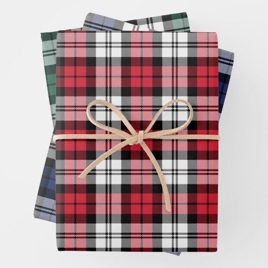 Rustikale Schwarze Uhr Tartan Karierte Weihnachten Geschenkpapier Set (Beispiel)
