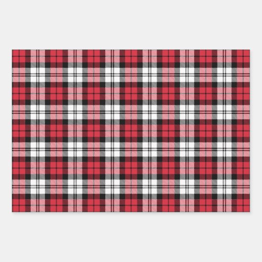 Rustikale Schwarze Uhr Tartan Karierte Weihnachten Geschenkpapier Set (Vorderseite)