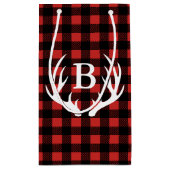 Rustikale schwarzer Büffel-karierte Kleine Geschenktüte (Rückseite)