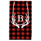 Rustikale schwarzer Büffel-karierte Kleine Geschenktüte (Vorderseite)