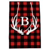 Rustikale schwarzer Büffel-karierte Mittlere Geschenktüte (Vorderseite)