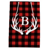 Rustikale schwarzer Büffel-karierte Mittlere Geschenktüte (Rückseite)